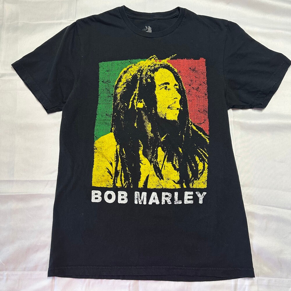 Bob Marley Zion Rootswear Black Graphic T-Shirt Small Reggae Rasta 100% Cotton